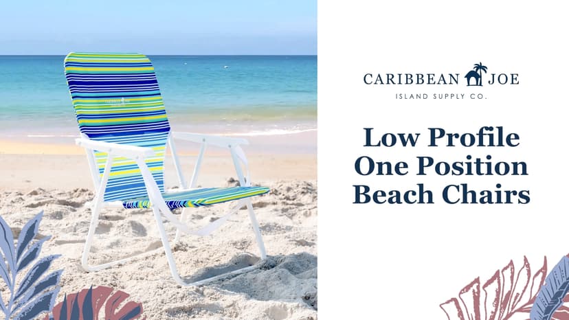 CARIBBEAN JOE Folding Beach Chair, 1 Position Lightweight and Portable Foldable Outdoor Camping Accessories with Carry Strap (Bold Stripe, 200lbs Capacity)