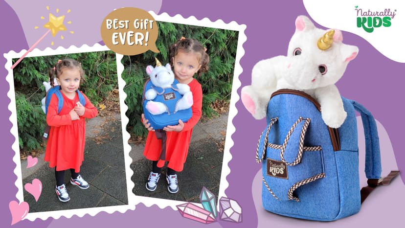 2-in-1 Toddler backpack w. Plush Unicorn Toy, Kids Gift 2 3 4 5 6 Unicorn Toys for 3 Year Old Girl, Girls Age 4-6, Christmas Naturally KIDS Unicorn Backpack, Toys 2 Year Old Girl Birthday Gift 3 4 5 6 B005AGHVYM