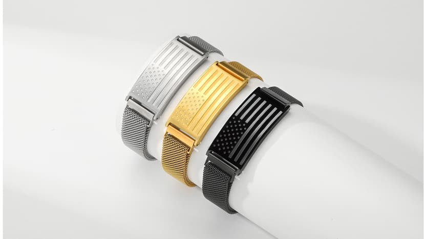 To My Dad/New Dad/Stepdad/Father-in-Law Bracelet, Adjustable Stainless Steel American Flag Bracelet Jewelry, Birthday Valentine Father’s Day Gifts