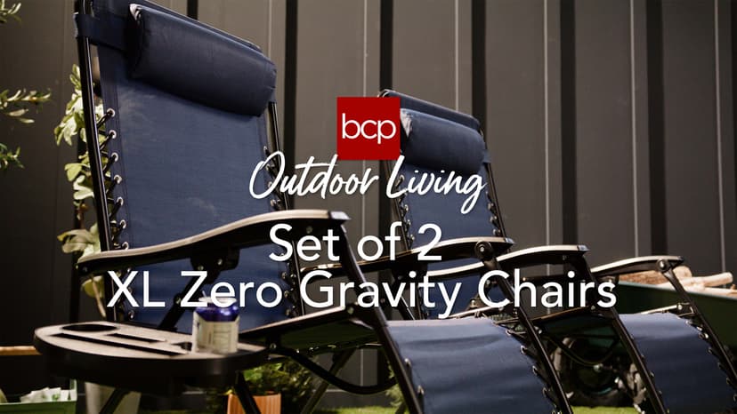 Best Choice Products Set of 2 Extra Wide Adjustable Steel Mesh Zero Gravity Lounge Chair Recliners w/Pillows and Cup Holder Trays - Peacock Blue