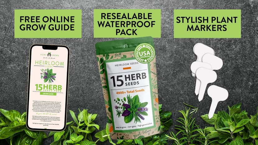 15 Culinary Herb Seeds - Heirloom & Non GMO - High Germination Rate - Seeds for Planting Indoor Hydroponic or Outdoor Herbs Garden | Gardening Gift Men Women Gardeners - Basil, Cilantro, Mint B07JCFWJ98