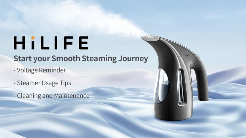 HiLIFE Steamer for Clothes, Portable Handheld Design, 240ml Big Capacity, 700W, Strong Penetrating Steam, Removes Wrinkle, for Home, Office(ONLY FOR 120V)-Black