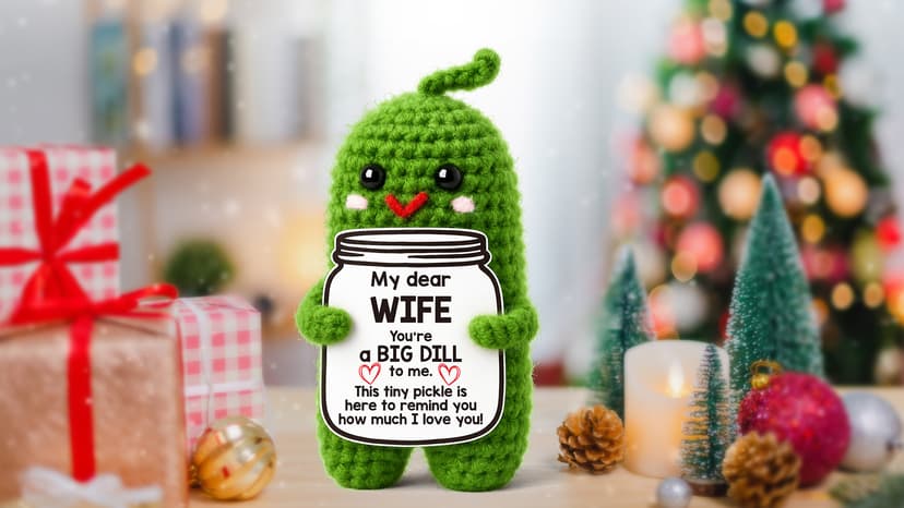 to My Wife Romantic Anniversary Wedding Gifts for Wife I Love My Wife Birthday Gift Ideas for Women Best Wife Present Gifts for Wife, Anniversary Birthday Gifts for Wife Handmade Crochet Pickle B0F18KSP6S