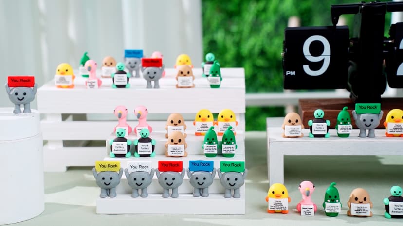 Tiny Figurines to Hide, Miniature Gifts with Motivational Quote, Birthday Encouragement Gifts for Coworker Staff Desk Decor Gejoy 25 Pcs Mini Rubber You Rock Toys You Rock Tiny Positive Figures B0DZCVB7QV