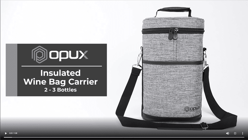 opux 3 Bottle Wine Carrier Tote, Insulated Leakproof Wine Cooler Bag, Wine Travel Bag Tote for Picnic BYOB Beach, Portable Wine Bottle Carrying Case, Gift for Wine Lover Women Men Christmas, Brown