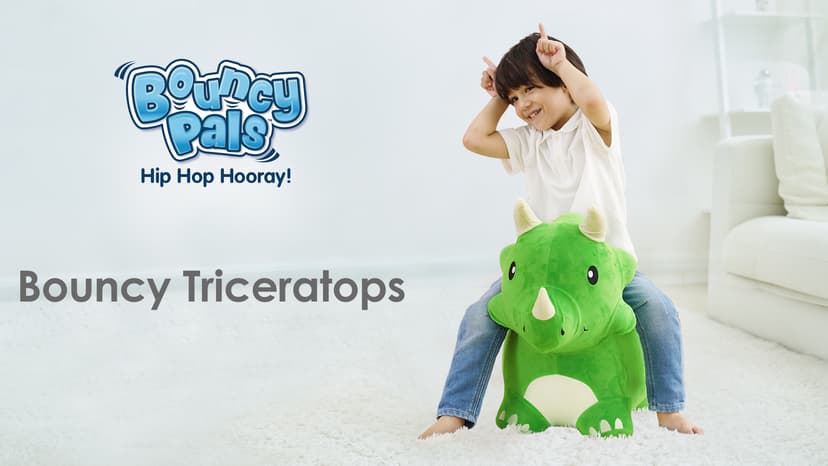 Outside Inflatable Riding Plush Triceratops Bouncing Horse Hopping Toy, Cool Birthday Gifts Age 2 3 4 5 6 Year Old Boy Girl Bouncy Pals Toddler Dinosaur Hopper Toy, Kids Outdoor Ride on Bounce Animal B09B1QZLXW