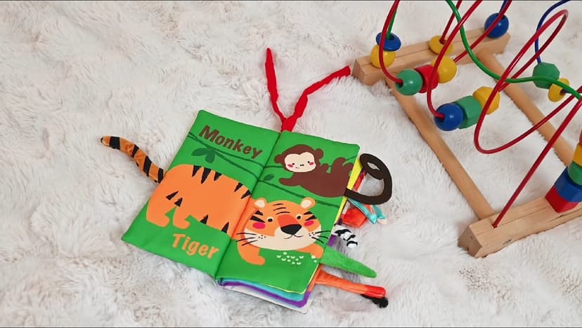Crinkle Cloth Book Toy for Baby 0-3-6-12-18 Months, Early Development Stroller Soft Toy, Newborn Shower Gift for Boy Girl beiens Baby Books Toys, Tummy Time Touch and Feel Sensory Toys for Infant B07TXYC6WD