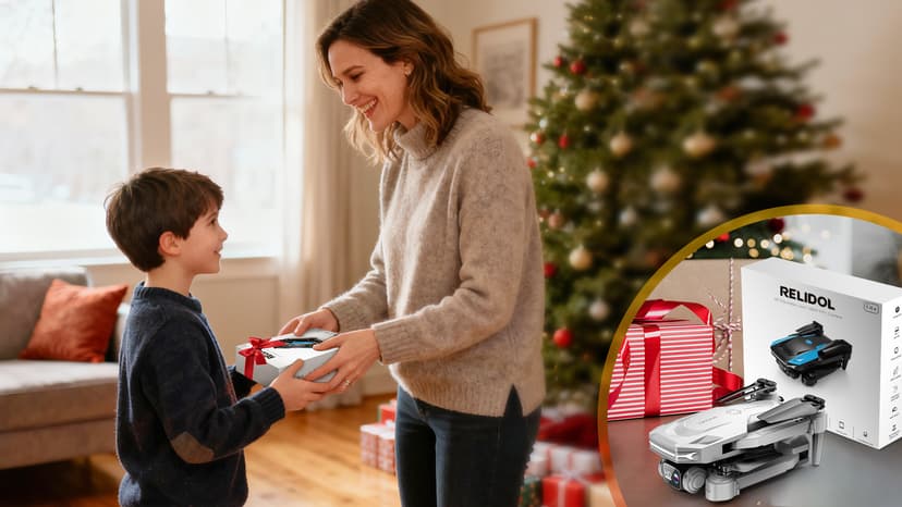 Drone with 1080P Camera - Foldable Remote Control Quadcopter with Gesture Control, 3D Flip, One Key Start, Emergency Stop, 2 Batteries, Easier to use, Toy for Adults Beginners, Grey
