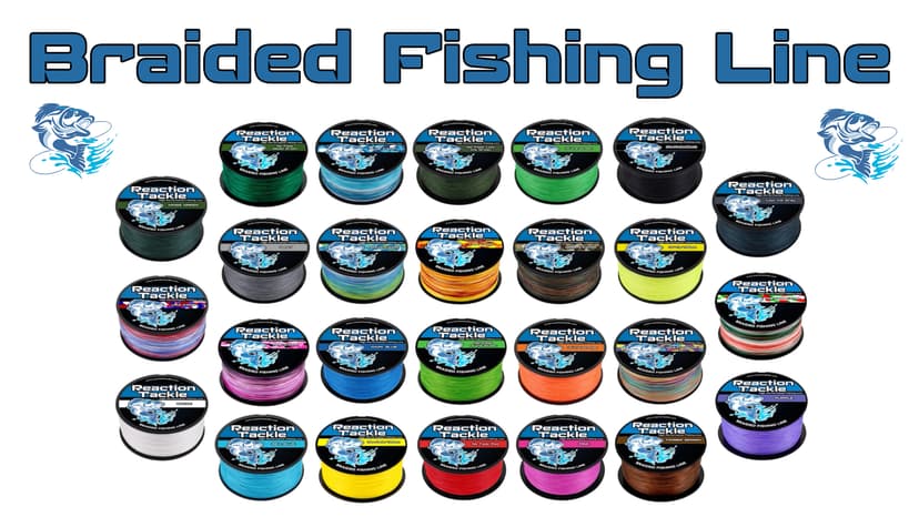 Reaction Tackle Braided Fishing Line - Pro Grade Power Performance for Saltwater or Freshwater Fish - Colored Fishing Line Braid for Extra Visibility