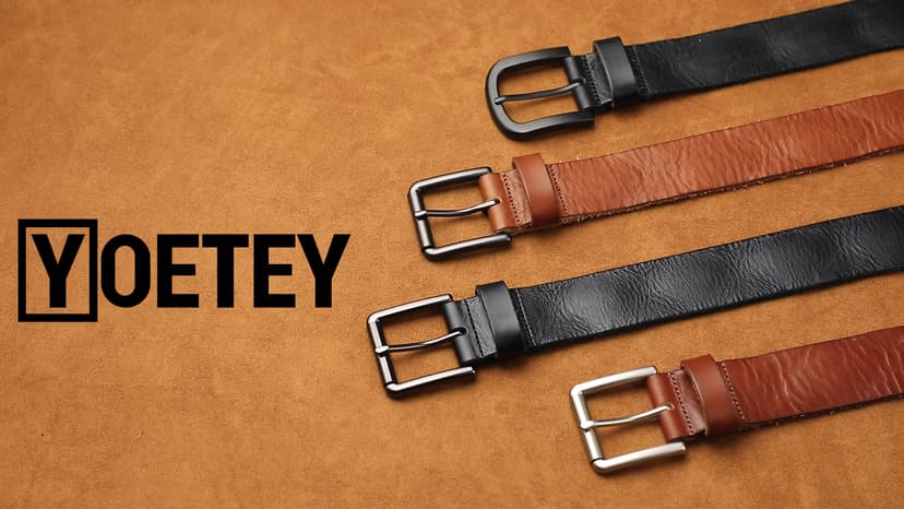 YOETEY Full Grain Leather Belt for Men - Mens Belts Casual with Genuine Leather - Handcrafted Elegance for Your Wardrobe