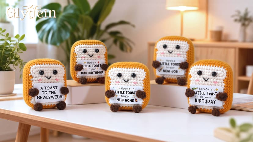 A Little Toast to Your New Home - Mini Handmade Crochet Toast, Funny Housewarming Gifts New Home New Apartment, House Warming Gifts New House for Women Men Friend B0FCB6HYL9