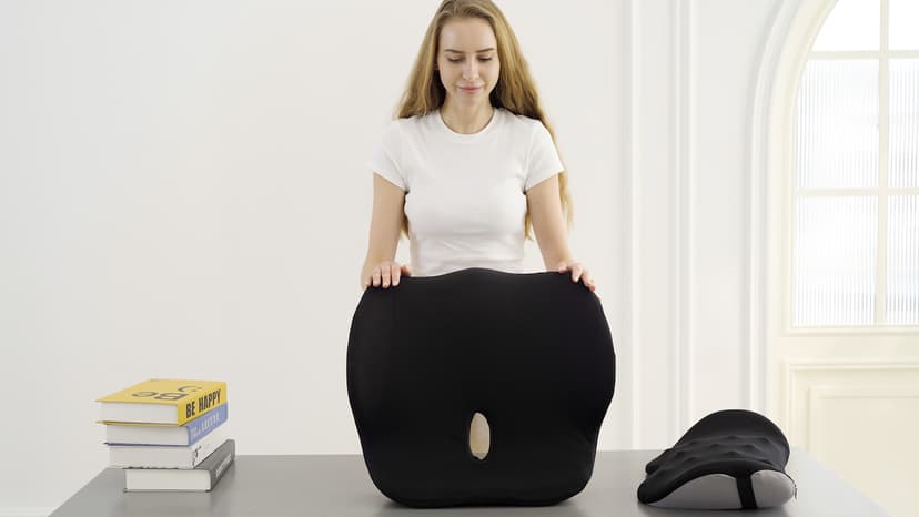 Lexeme X Large Memory Foam Seat Cushion Lumbar Support Pillow for Sciatica & Tailbone Pressure Relief Coccyx Pad for Office Chair, Car,Wheelchair,Home,Office