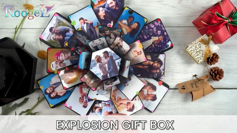 Picture Pop up Love Box Gift, Set with Scrapbooking Accessories Creative Photo, Album Gifts for Anniversary Wedding KOOGEL Explosion Gift Box DIY Exploding Photo Album Preassembled Surprise B07Q3VH41X