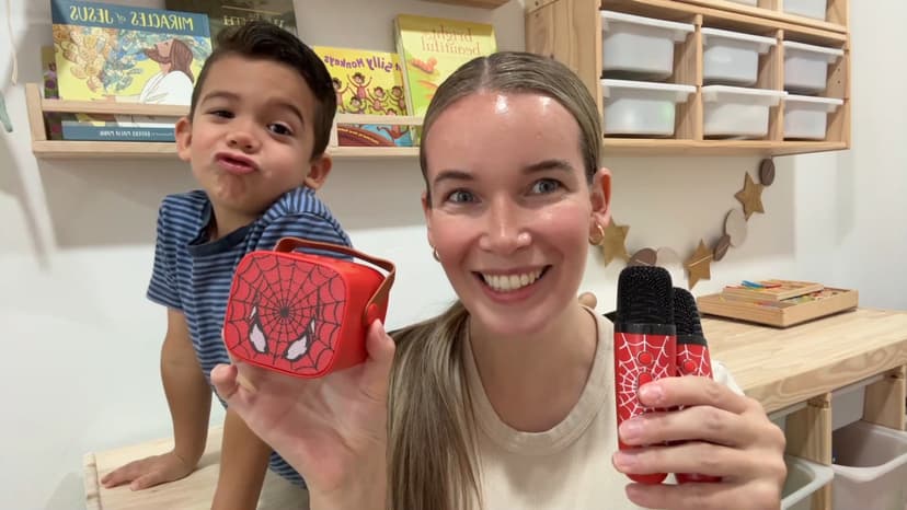 Mini Karaoke Machine Toys Gifts: Kids Toys Christmas Birthday Gifts for 4 5 6 7 8 9 Years Old Girl Boy Stocking Stuffers LED Portable Bluetooth Speaker with 2 Wireless Microphone Girl Gift Age 3-12+