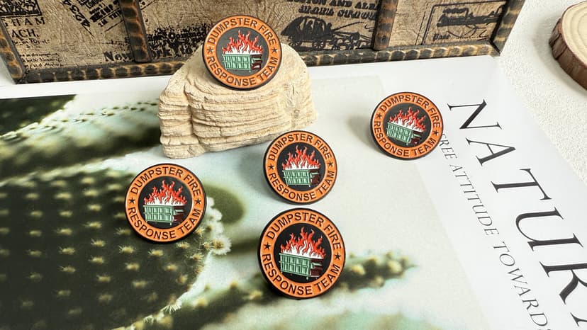 1Pcs/5Pcs/10Pcs Dumpster Fire Enamel Pins Response Team Alloy Badges for Jackets Hilarious Gifts for Coworkers Team Members