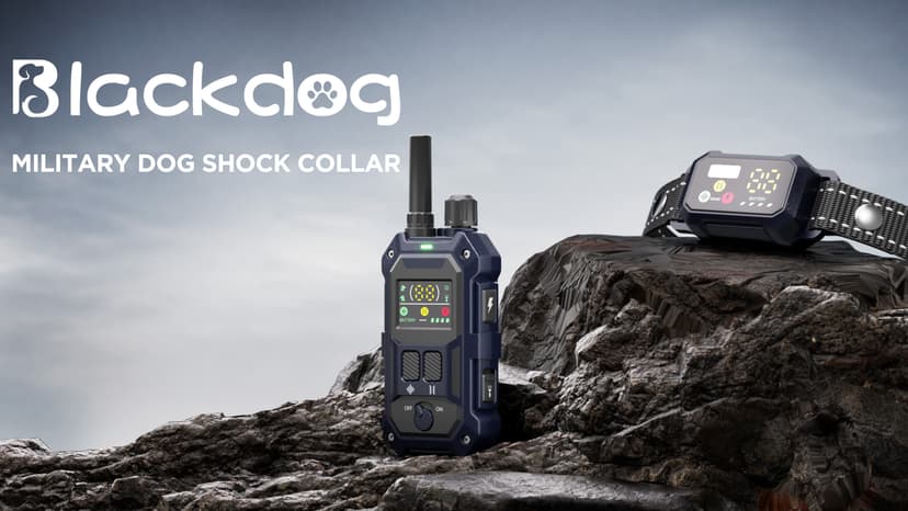 BLACKDOG Military Dog Shock Collar - 4200ft Dog Training Collar with Remote, 4 Training Modes, Flashlight & Strobe, 3-Month Battery, IP67 Waterproof Dog E Collar for All Breeds 5-150lbs (Dark Blue)