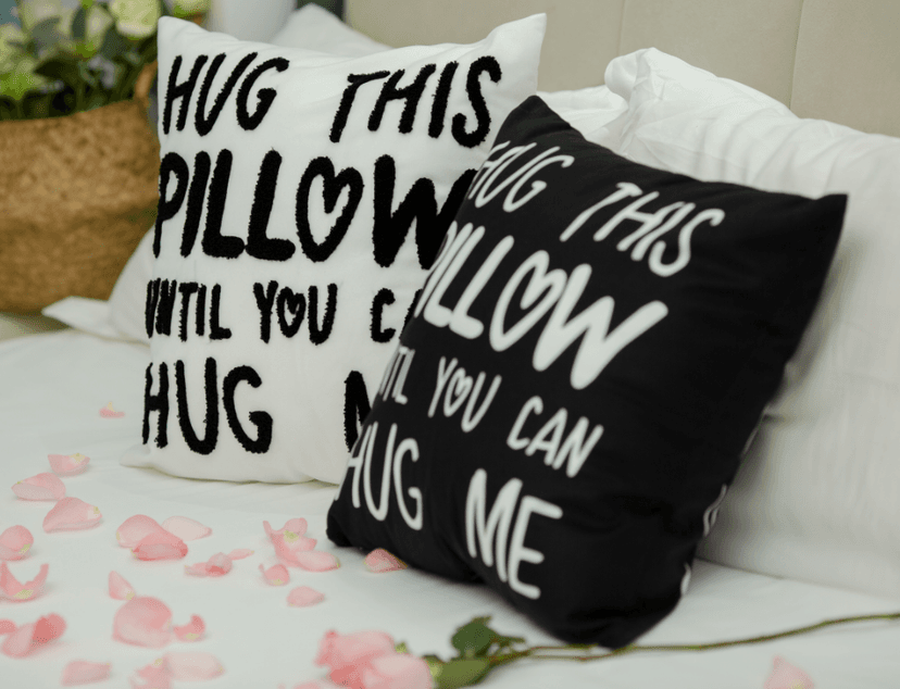 Sufamb Hug This Pillow Until You Can Hug Me Throw Pillow Covers, 18 x 18 Pillow Case, for Boyfriend Girlfriend Birthday Gifts, Long Distance Relationships Gifts (Black)(18x18in)