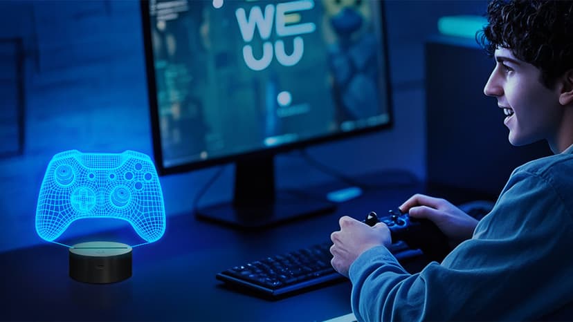 Attivolife Gamepad 3D Illusion Lamp, Controller Night Light with Remote Control + Timer 16 Color Changing Desk Lamp Kids Gamer Room Decor Plug in Best Cool Festival Birthday Gift for Boy Men B08Y5J1ML5