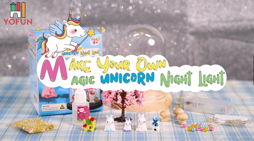 YOFUN Make Your Own Unicorn Night Light - Unicorn Craft Kit for Kids, Arts and Crafts Nightlight Project Novelty for Girl Age 4 to 9 Year Old, Unicorns Gifts for Girls B08NHFS9FC