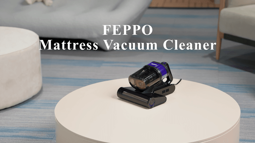 FEPPO Mattress Vacuum Cleaner, 4-in-1 Bed Vacuum Cleaner PRO, 16KPa Handheld Vacuums with 253.7nm UV-C Light, 40,000 Beats/Min Tapping, 140°F Hot Air, HEPA Filter for Bed, Sofa, Crib(Corded, 550W)