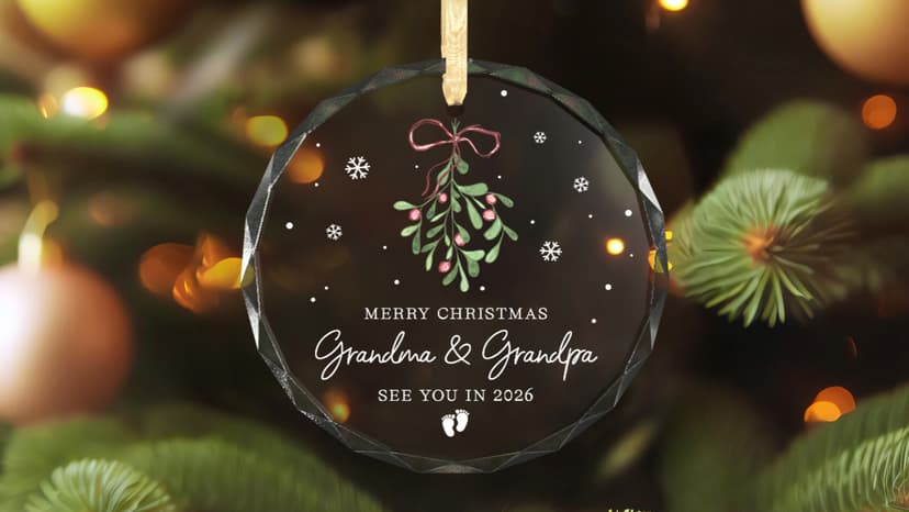 Grandparents Gifts - First Time Grandparents Gifts for Grandma Grandpa - Baby Pregnancy Announcement Ornament for New Expecting Grandma, Grandpa to Be - Glass Christmas Ornament 2026