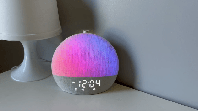 Geuuap Sunrise Alarm Clock White Noise Sound Machine for Bedroom | Natural Wake-Up Light with 30 Soothing Sleep Aids, Bluetooth Speaker, Dimmable Clock, Screen-Free Design for Baby Adults Kids-Khaki