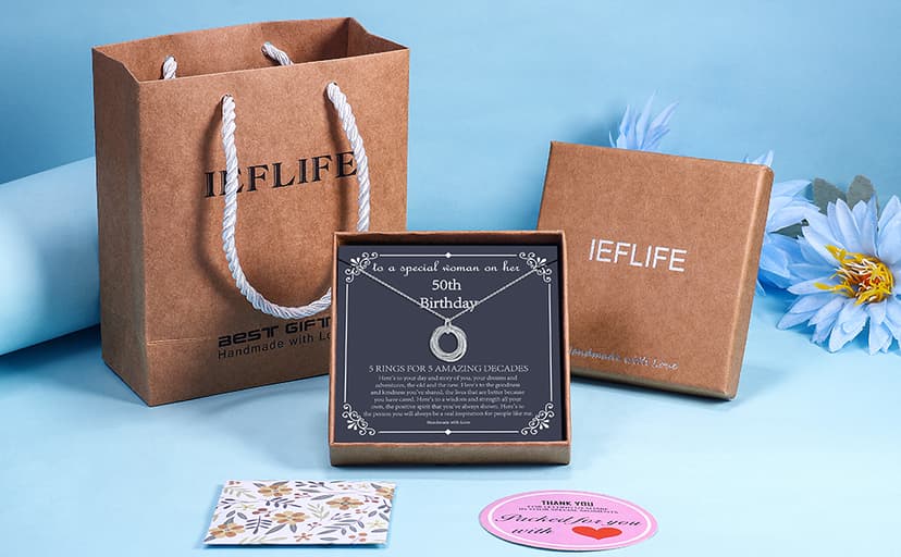 IEFLIFE Birthday Gifts for Women, Sterling Silver Necklaces, 40th 50th 60th 70th 80th 90th Birthday Necklace, 40 50 60 70 80 90 Years Old Birthday Gifts, 4 5 6 7 8 9 Decade Birthday Jewelry for Women