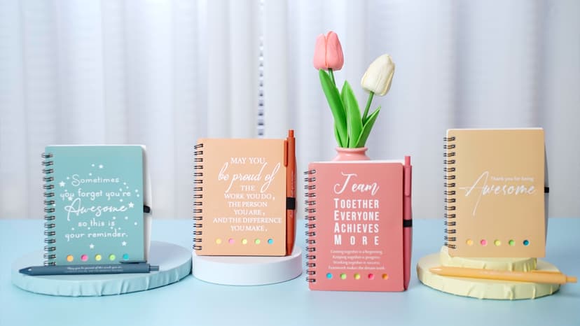 Appreciation Gift for Dsp Ma Coworker Office Staff, Customer Service Week, Thank You A6 Notebook Planner with Sticky Note Pen Resurhang 24 Set Customer Service Appreciation Gift for Staff, Black B0DG5J24WP