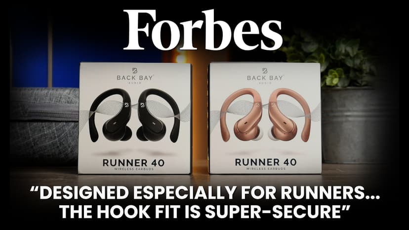 Back Bay Audio - Runner Wireless Earbuds for Running, Workout Wrap Around Earbuds Bluetooth Headphones for Sports, Around The Ear Wireless Bluetooth Running Headphones, Hook Over Earphones Earhooks