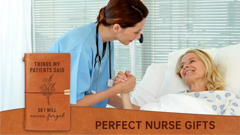 Nurses Appreciation Graduation Gifts for Women, LPN RN Nursing Student Gift for Nurses Week/Day, Engraved Refillable Notebook GiltGlimmer Nurse Gifts, Things My Patients Said Journal Leather Notebook B0GK6M9WZJ