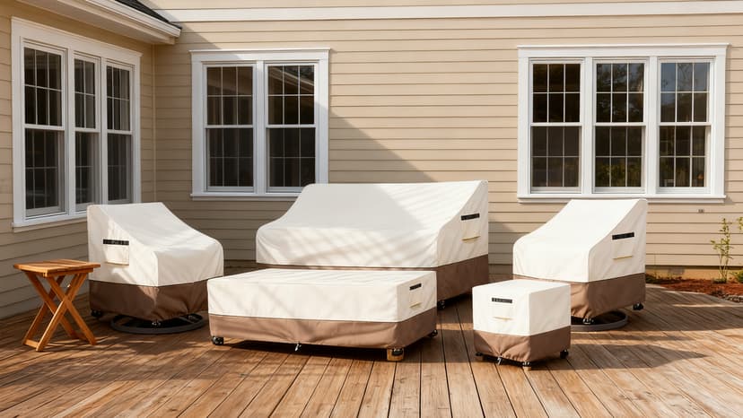 Patio Chair Covers Waterproof Heavy Duty Patio Furniture Covers, 33W x 35D x 36H Inches Swivel Outdoor Chair Cover 2 Pack (Beige)