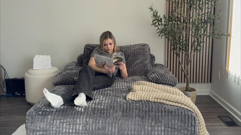 YITAHOME 67"L x 48"W Chaise Lounge Chair Indoor, Oversized Corduroy Upholstered Boneless Sofa Bed, Deep-Seat Sleeper Couch, Reading Chair, Cloud Sofa Couch for Living Room, No Assembly Required, Grey