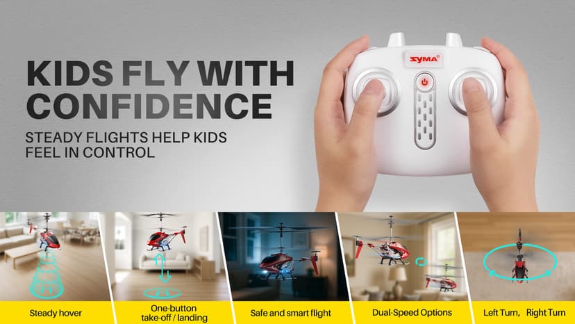 SYMA S107H-E RC Helicopter for Kids 8-12 and Beginners, Remote Control Helicopter with Altitude Hold, 2 Speed Modes, Whole Alloy Toy for Boys Girls Indoor Gift