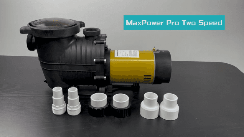 2.0HP Two Speed Energy Saving Pool Pump for In/Above Ground Pools - 230Vac 6600/2640GPH - Swimming Pool Motor with 1.25" & 1.5" & 2.0" pipe adapters - Centrifugal pumps