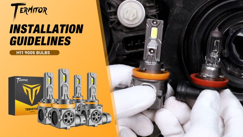 Termitor H11/H8/H9 & 9005/HB3 Light Bulbs Combo, 100,000LM 12X Ultra Brightness, Real 1:1 Mini Size, 6500K White 85000Hrs Long Life with Cooling Fan, 9005 H11 Fog Lights, Plug and Play, Pack of 4