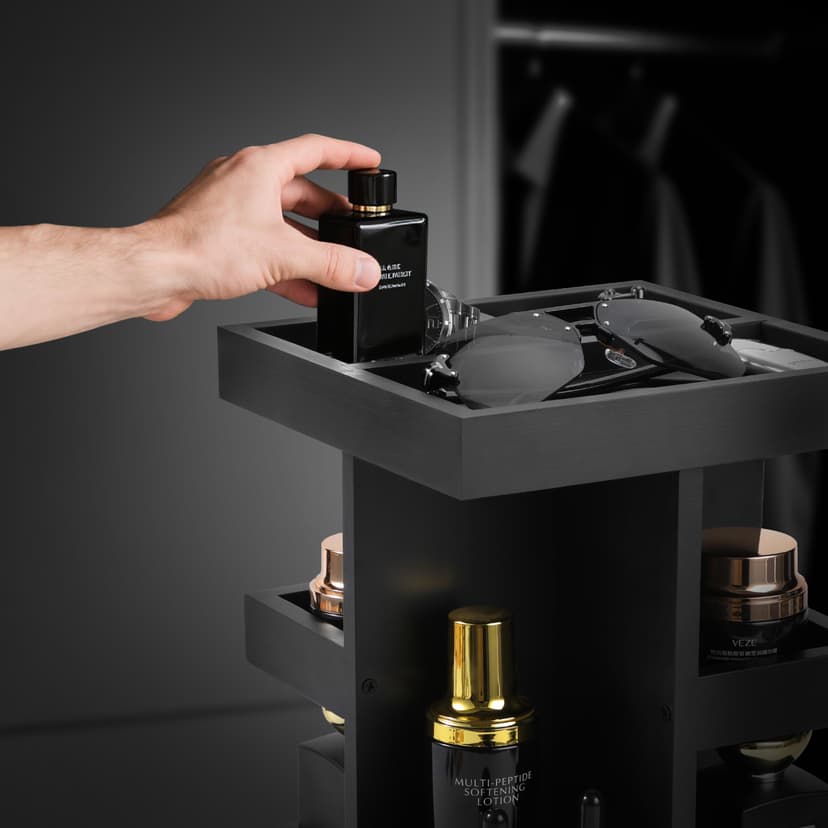 Wooden,Rotating,Perfume Organizer,Anniversary Idea for Husband,Mens Organizer,for Boyfriend,Brother,Dad Birthday Gift for Him EXIN DECHEN Cologne Organizer for Men,Cologne Stand,Birthday Gifts for Men B0F18ZM7JL