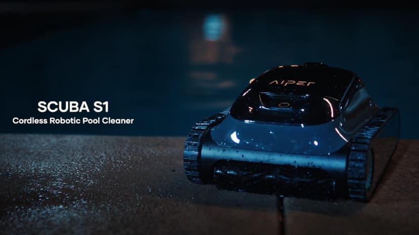AIPER Scuba S1 Cordless Robotic Pool Cleaner, Pool Vacuum for Inground Pools, Wall and Waterline Cleaning, Smart Navigation for Pools up to 1,600 Sq.ft (Renewed)