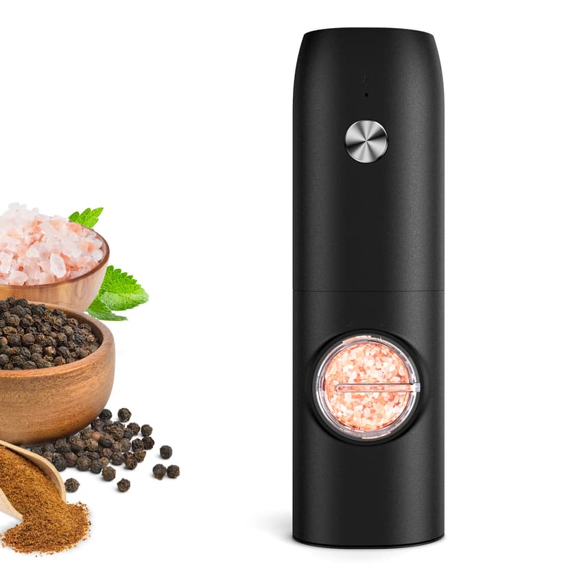 Electric Salt and Pepper Grinder Set, Rechargeable Automatic Salt and Pepper Shakers, Adjustable Coarseness Pepper Grinder with Led, Kitchen Appliances Gifts for Mom(Blackwhite) B0BQYVNKRV