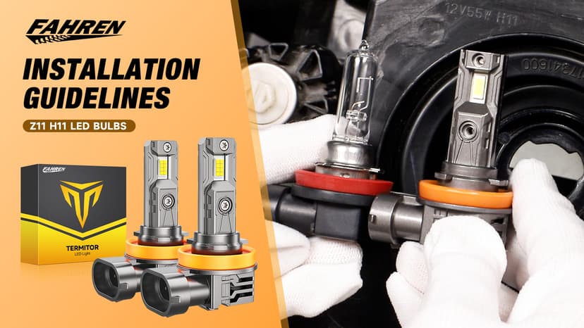 FAHREN 2026 Upgraded H11/H9/H8 9005/HB3 light Bulbs combo,110,000LM 1500% Brighter 6500K with Cooling Fan H11 9005 Light Kits, 1.1 Mini Size H9 Bulb, CANBUS Ready Plug And Play, Pack of 4