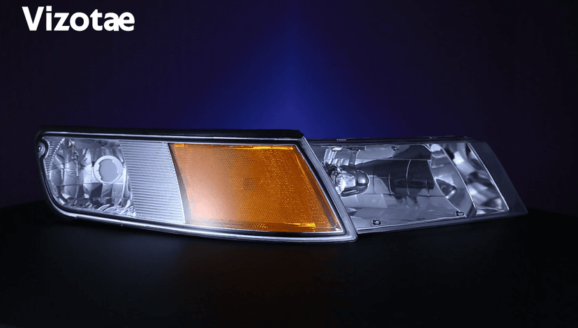 Headlights Assembly for 1998-2002 Mercury Grand Marquis Halogen Headlamp Replacement, High/Low Beam W/Bulbs, Driver&Passenger Side