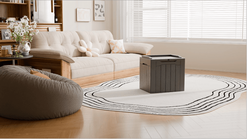 Devoko 30 Gallon Resin Deck Box Waterproof Outdoor Storage Box for Patio Furniture Pool Accessories Indoor Storage for Cushion Garden Tools (30 Gallon, Black)