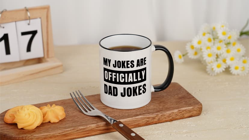 Aurahouse New Dad Gifts First Time, Officially Dad Jokes Mug, Pregnancy Announcement for Husband Funny, Daddy to Be Gifts for 1st Time Dads Birthday Baby Shower Fathers Day, Expecting Father Gift