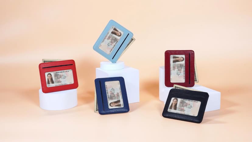 Mayski Credit Card Holder for Women Minimalist Wallet, RFID Blocking Wallets Card Cases, Small Wallets with ID Window for Women Men, Black