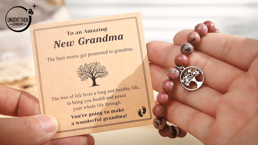 UNGENT THEM Tree of Life Bracelet for Women, Gifts for Grandma, Nana, Mother in Law, Mom, Gigi, Mimi, Aunt, Sister in Law, Teacher, Birthday Christmas Wedding Mothers' Day Gifts