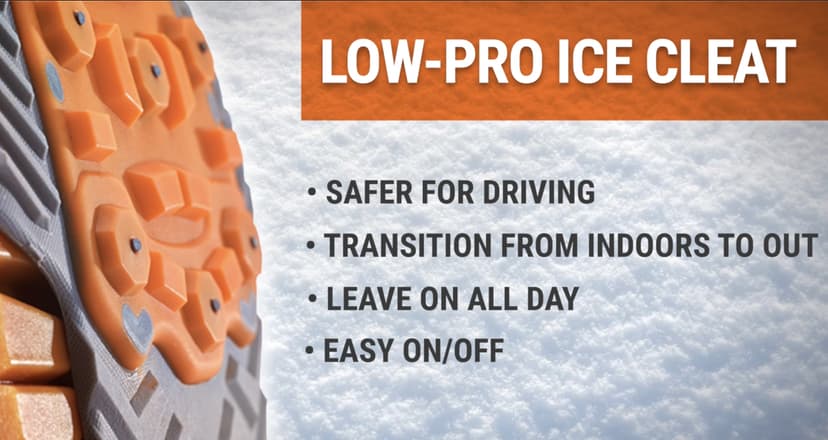 Winter Walking Low-Pro Ice Cleat, Heavy-Duty Industrial Grade Traction Aid for Walking on Snow and Ice (1 Pair)
