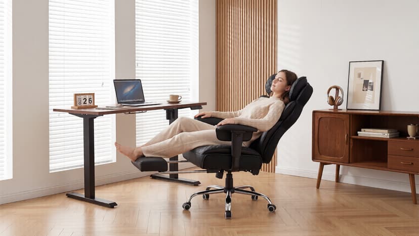 COMHOMA Big and Tall Office Chair with Upgrade Footrest, Heavy Duty Gaming Chair High Back Executive Chair with Spring Lumbar Support for Lower Back Pain Relief, 150°Reclining Adjustable Armrests