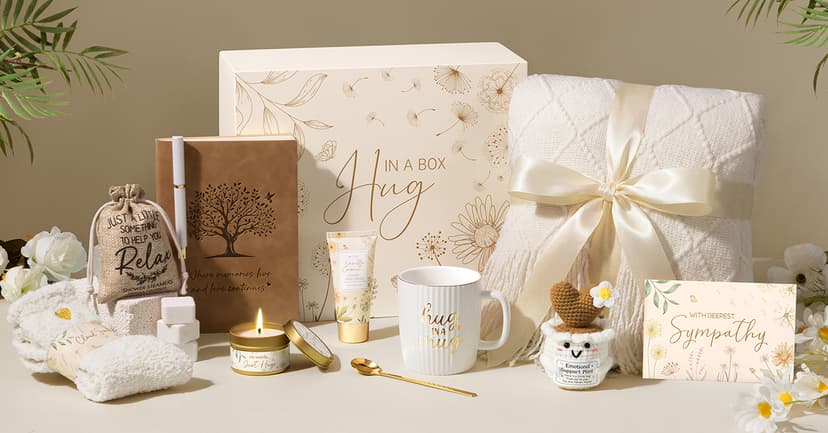 Loss of Mother Father Husband Bereavement Grief Gifts, Sorry for Your Loss Care Package Memorial Miscarriage Gift for Mothers Sympathy Gift Baskets for Loss of Loved One, Condolences Gift Hug in a Box B0GQZF28G9