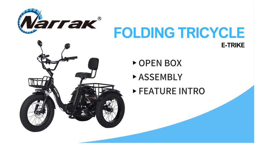 Electric Tricycle for Adults,Fat Tire Folding Electric Trike,3 Wheels Electric Bicycle Bikes, Peak 1350W Step-Thru Etrike with Removable Battery and Large Basket for Women Men