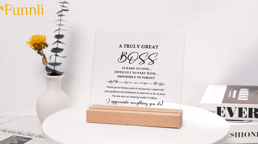 Best Birthday Thank You Retirement Farewell Gifts for Female Boss Leader, Boss Inspirational Gifts Appreciation Keepsake Funnli Boss Gifts for Women Men, Bosses Day Gifts for Boss Lady Plaque B0C6XJX64Z