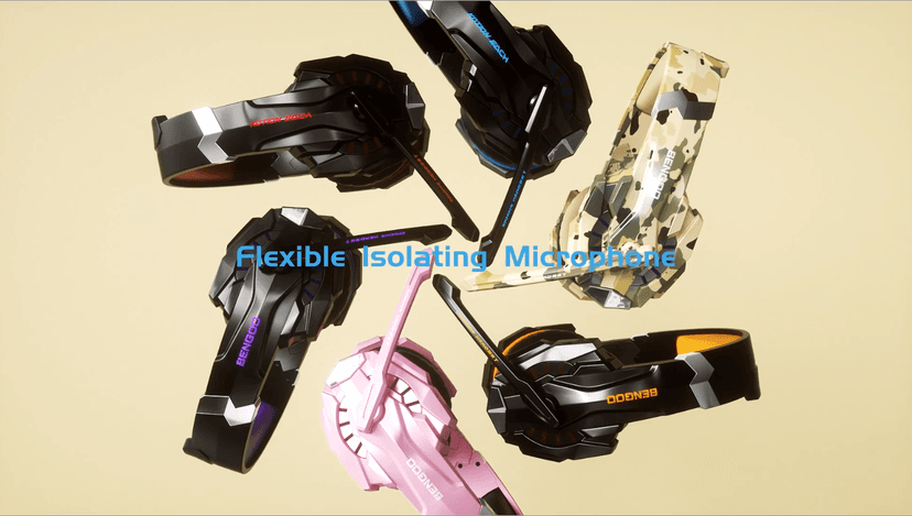 BENGOO G9000 Stereo Gaming Headset for PS4 PC Xbox One PS5 Controller, Noise Cancelling Over Ear Headphones with Mic, LED Light, 7.1 Surround Sound, Soft Memory Earmuffs for Nintendo Xbox Series X|S